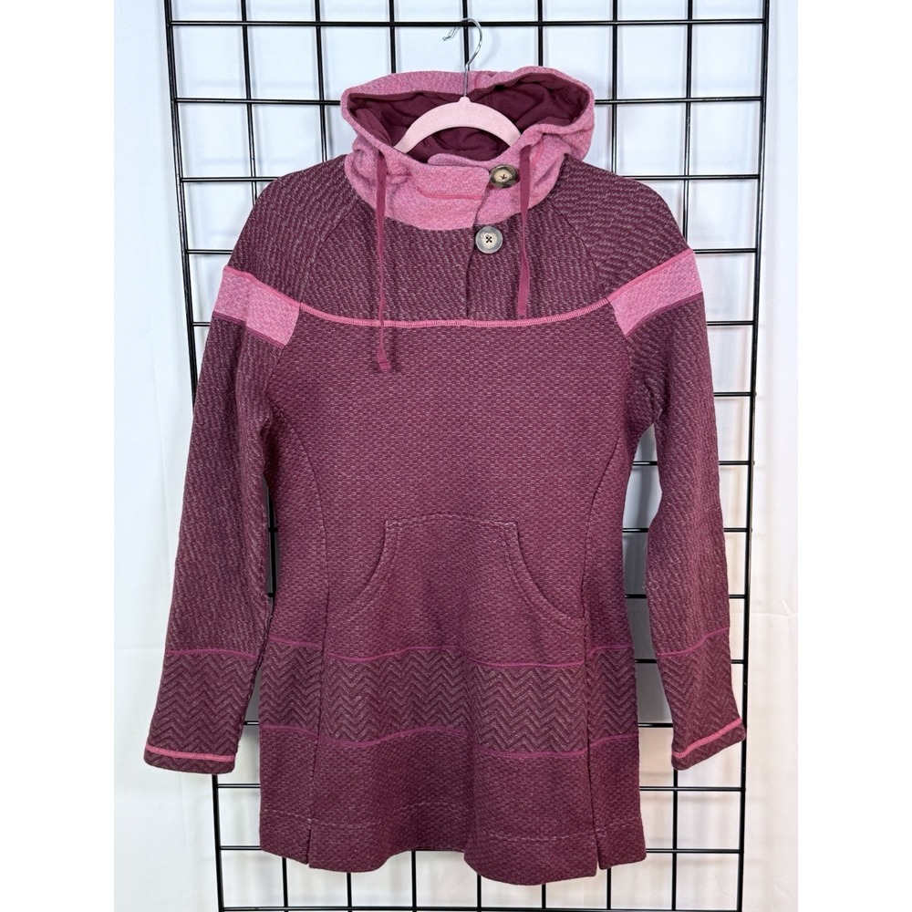prAna Tunic‎ Hoodie Jacket Womens S Red Pink Pullover Gorpcore Outdoors Bohemian